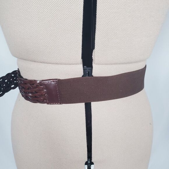 NEW Ralph Lauren Women’s Leather Belt Large Brown Braided Flexible Fit main image 5